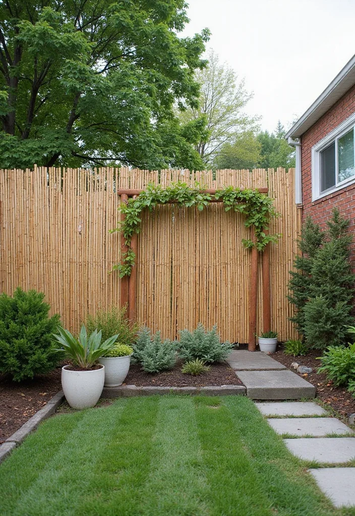 12 Cheap Backyard Privacy Ideas for Simple Budget-Friendly Barriers - 2. DIY Bamboo Fencing