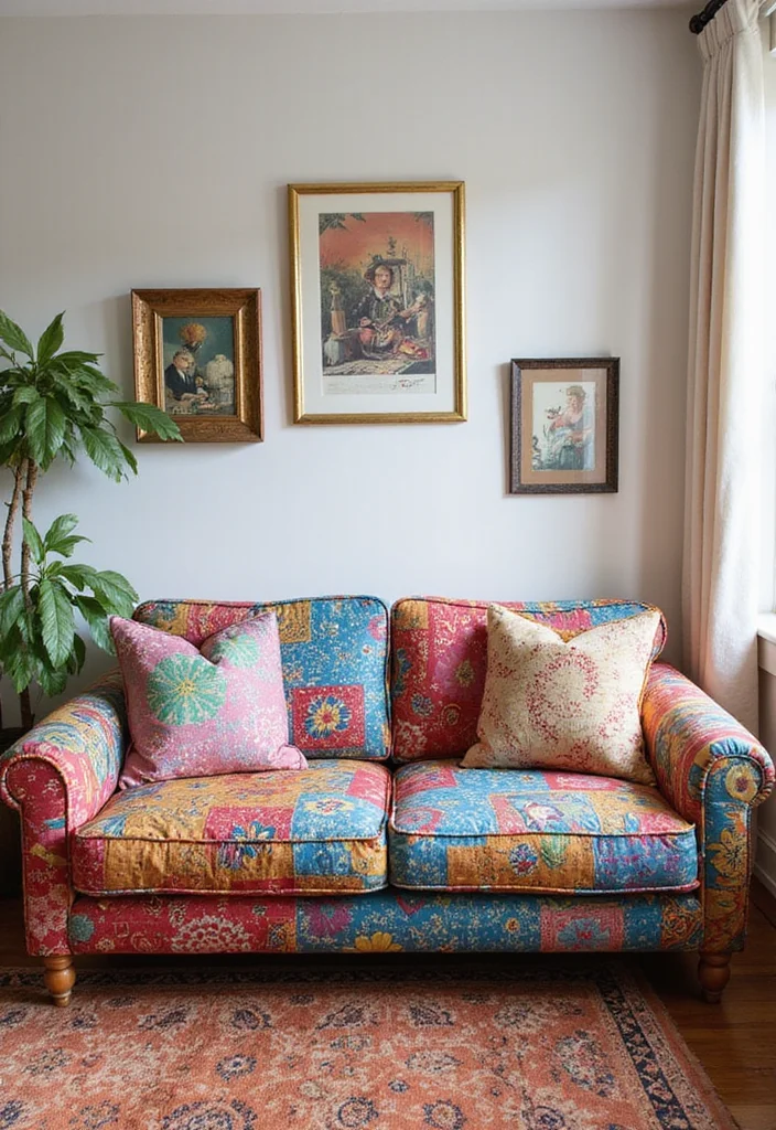 12 Couch Ideas Living Room for Comfy Stylish Seating - 4. Upcycled Fabric Couches