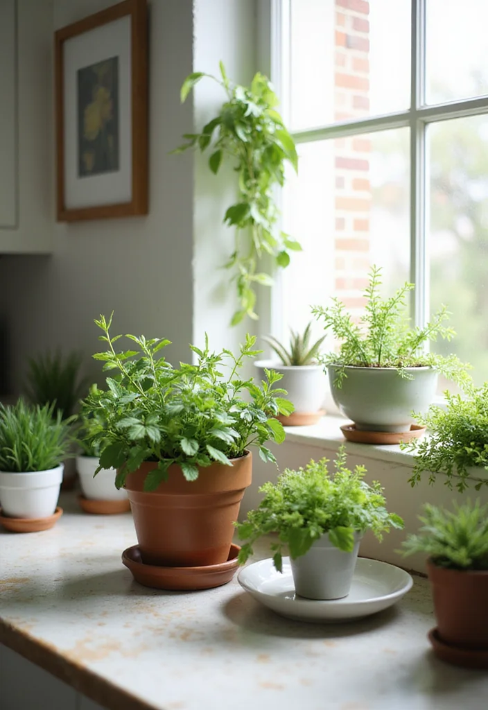 12 Kitchen Counter Ideas for Smart Practical Everyday Use - 6. Incorporate Plants