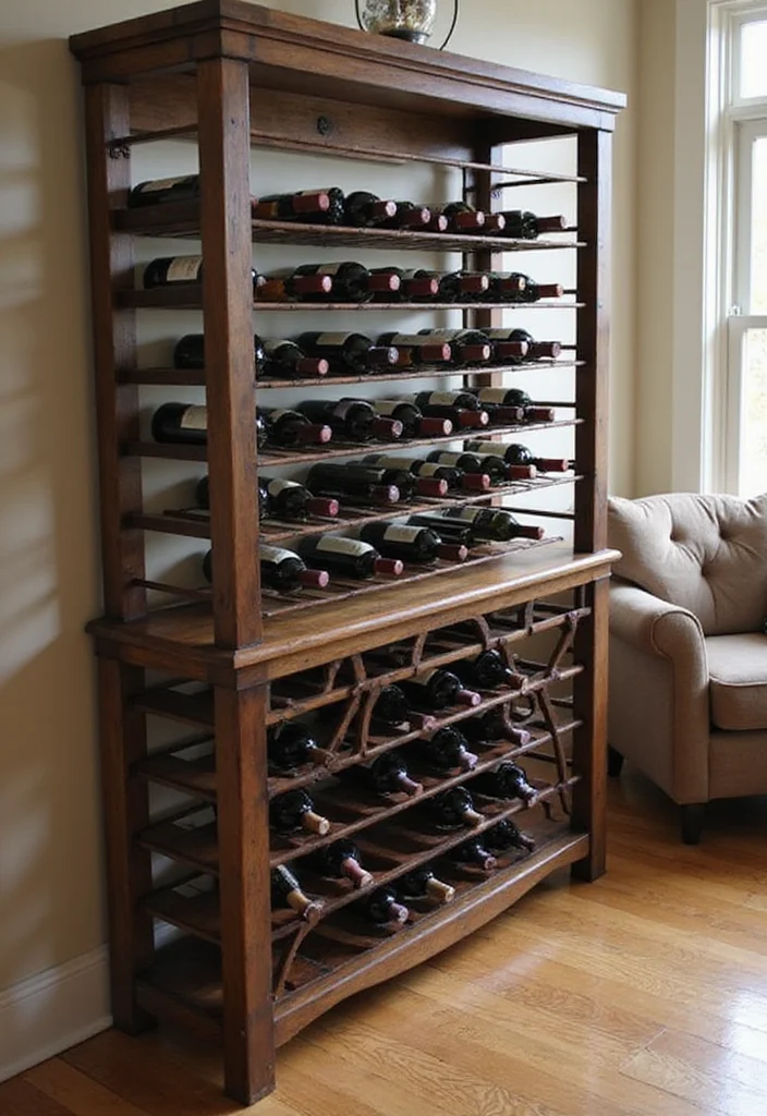 12 Living Room Bar Ideas for Casual Social Everyday Use - 8. Wine Rack as Decor