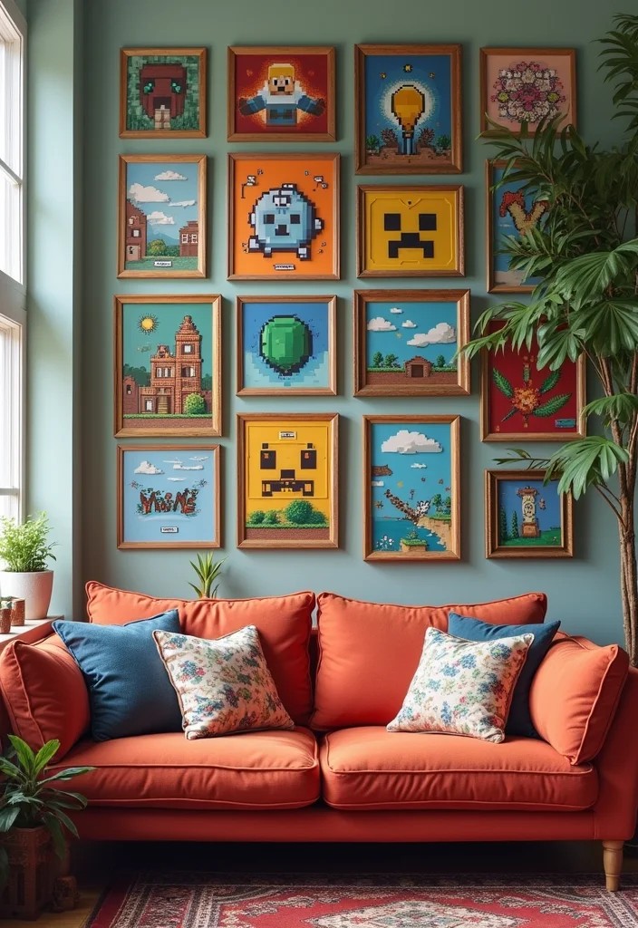 12 Minecraft Living Room Ideas for Cute Creative Build Inspiration 10. Wall of Fame