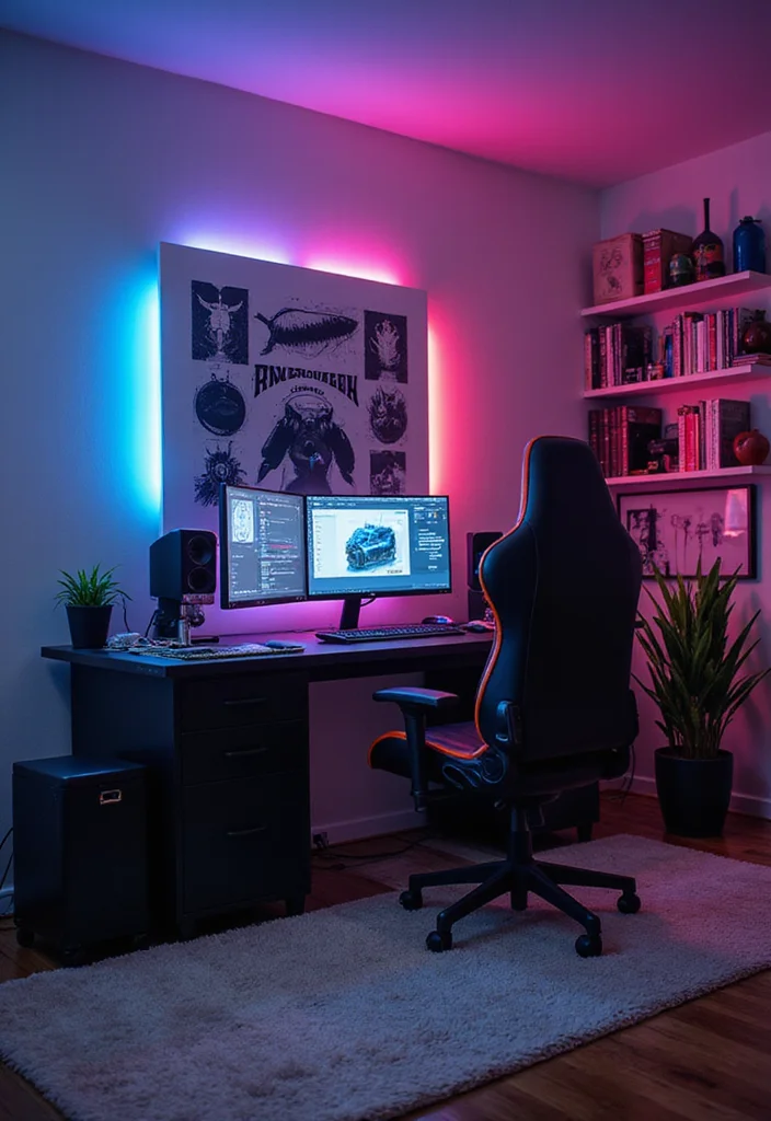 12 Minecraft Living Room Ideas for Cute Creative Build Inspiration 5. Gaming Station with Style