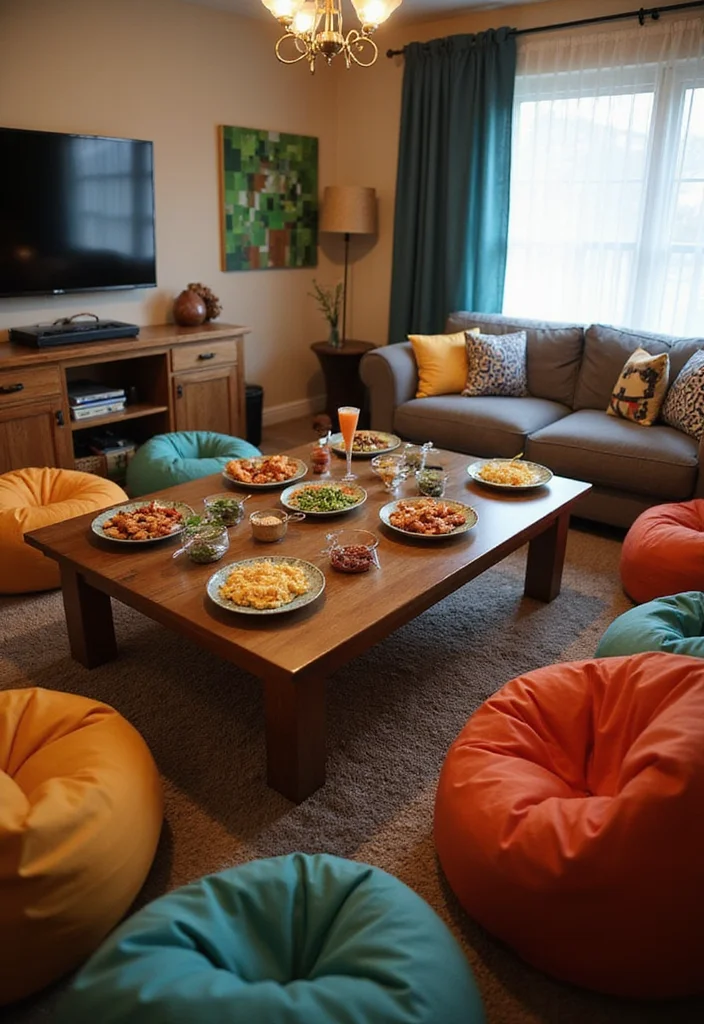 12 Minecraft Living Room Ideas for Cute Creative Build Inspiration 8. Family Game Night Setup