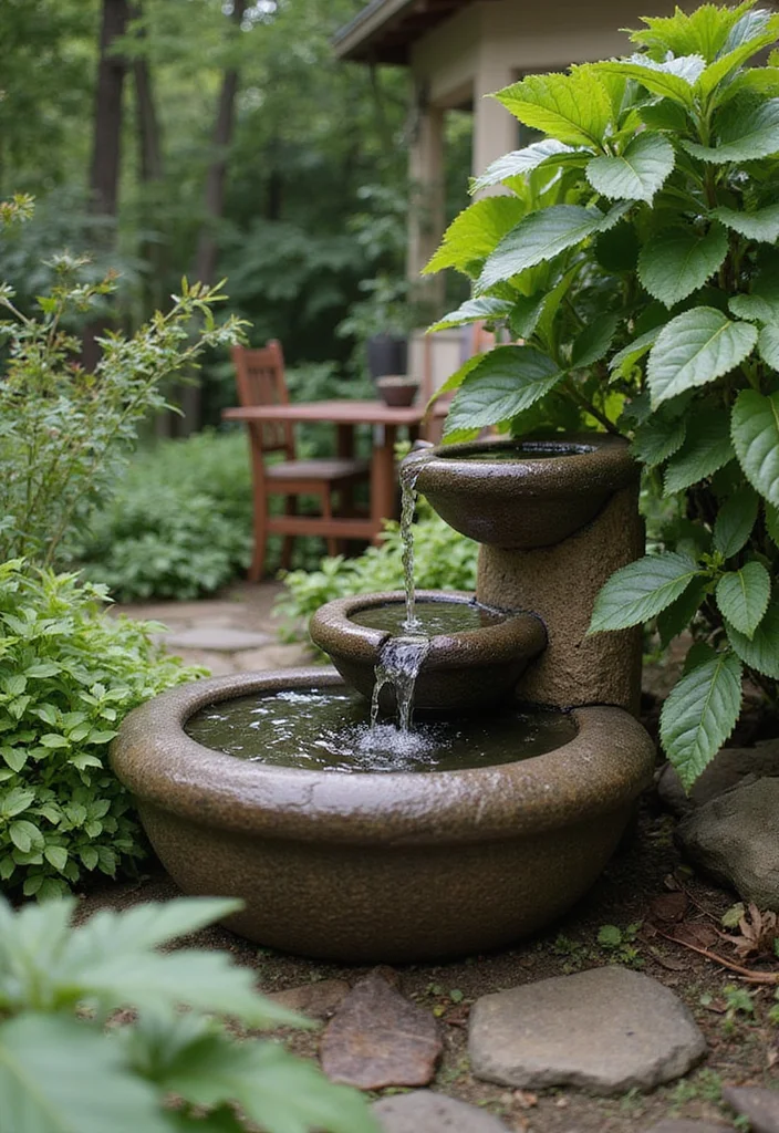 12 Patio Backyard Ideas for Comfortable Functional Outdoor Living - 9. Water Feature for Relaxation