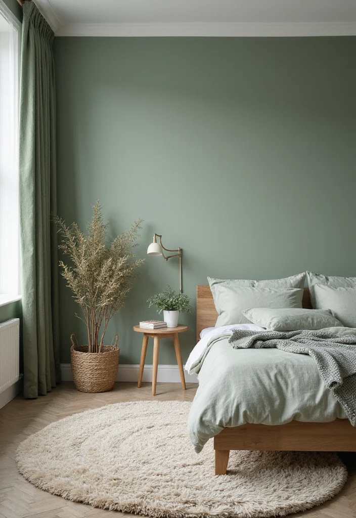 12 Sage Green Bedroom Ideas for Calm Natural Cozy Style - 11. Soft Area Rugs