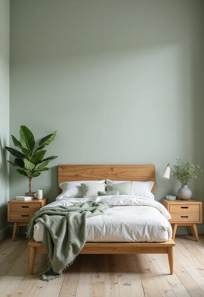 12 Sage Green Bedroom Ideas for Calm Natural Cozy Style - 2. Natural Wood Accents