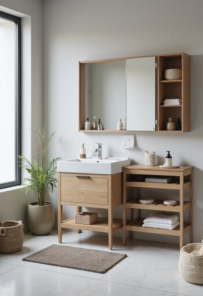 12 Small Shower Bathroom Ideas for Smart Space Efficient Layouts 3. Multifunctional Furniture