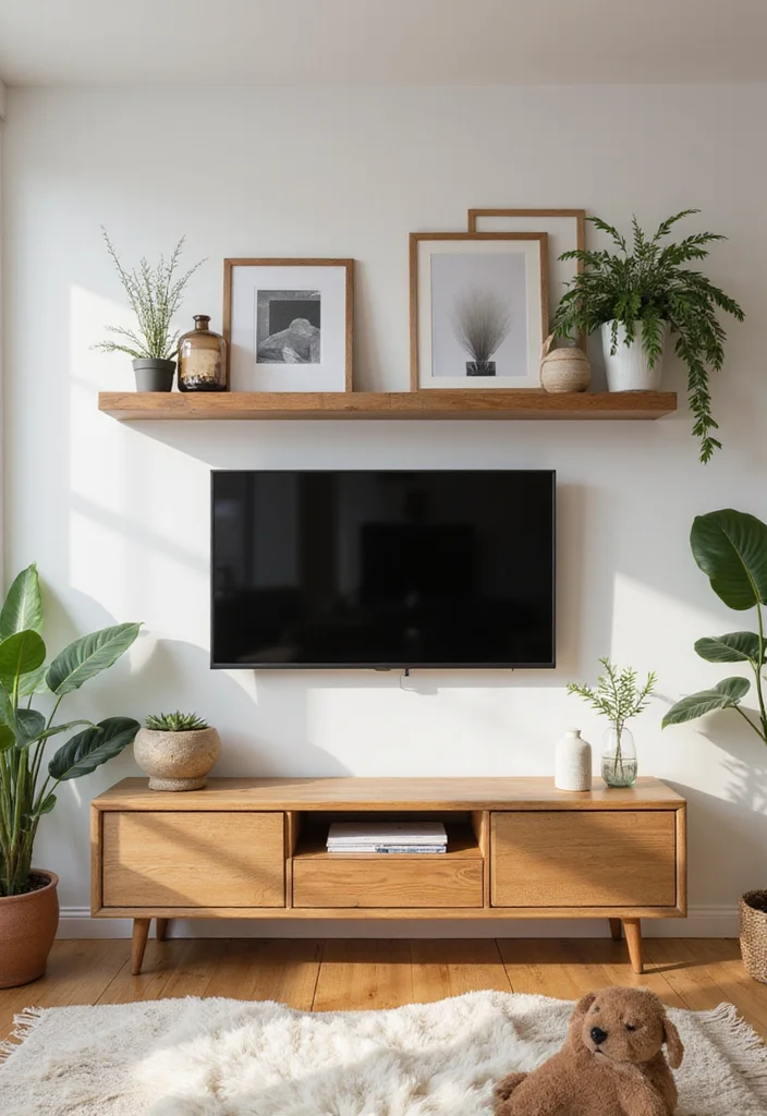 12 TV Stands Ideas for Living Room for Clean Organized Viewing - 1. Floating Minimalist Shelf