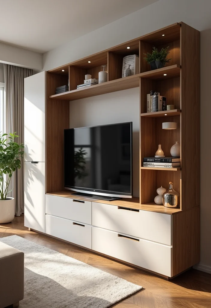 12 TV Stands Ideas for Living Room for Clean Organized Viewing - 10. Stylish Cabinet Stand