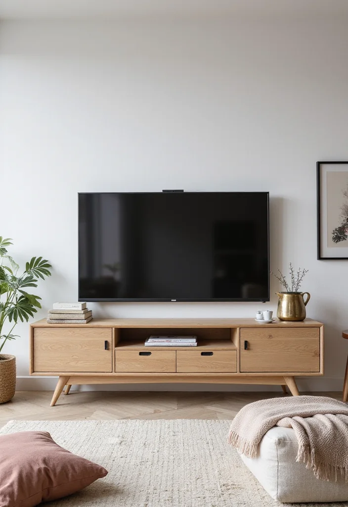 12 TV Stands Ideas for Living Room for Clean Organized Viewing - 3. Scandinavian-Inspired Unit