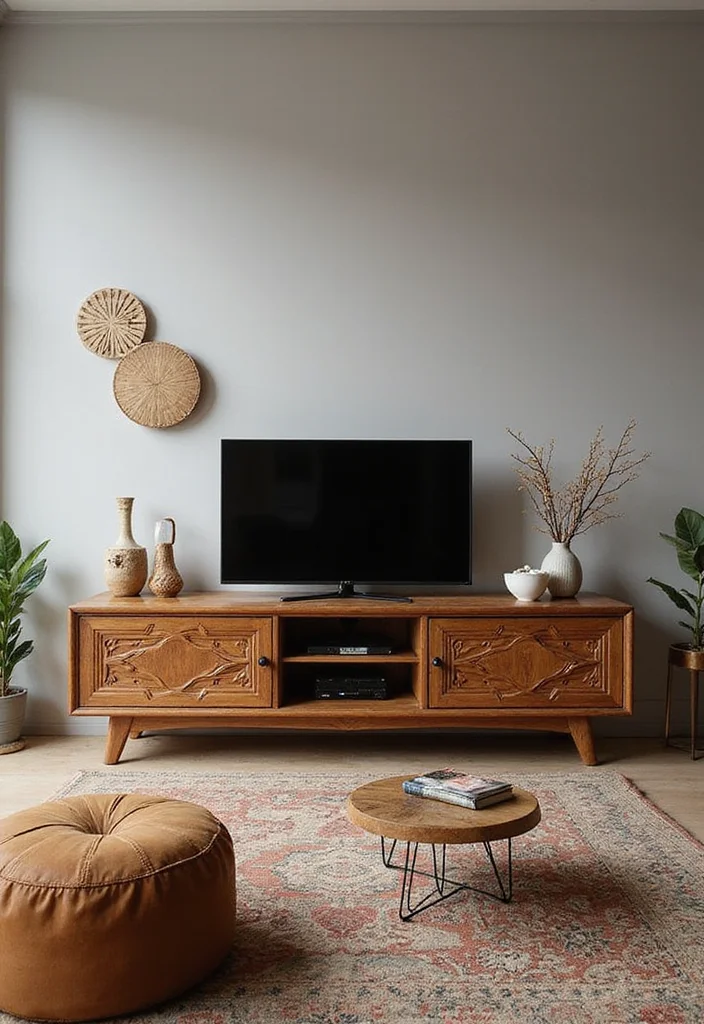 12 TV Stands Ideas for Living Room for Clean Organized Viewing - 6. Vintage-inspired Stand