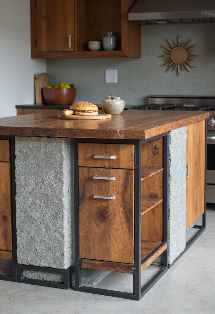 12 Unique Kitchen Island Ideas for Creative Beautiful Designs 56 12 Unique Kitchen Island Ideas for Creative Beautiful Designs 6. Mixed Materials