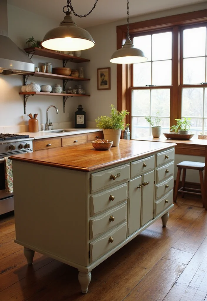 12 Unique Kitchen Island Ideas for Creative Beautiful Designs 67 12 Unique Kitchen Island Ideas for Creative Beautiful Designs 7. Vintage Charm