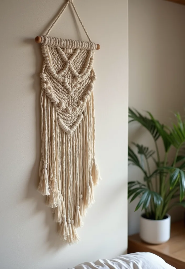 12 Wall Ideas Bedroom for Texture Color and Stylish Updates - 1. Macramé Wall Hangings