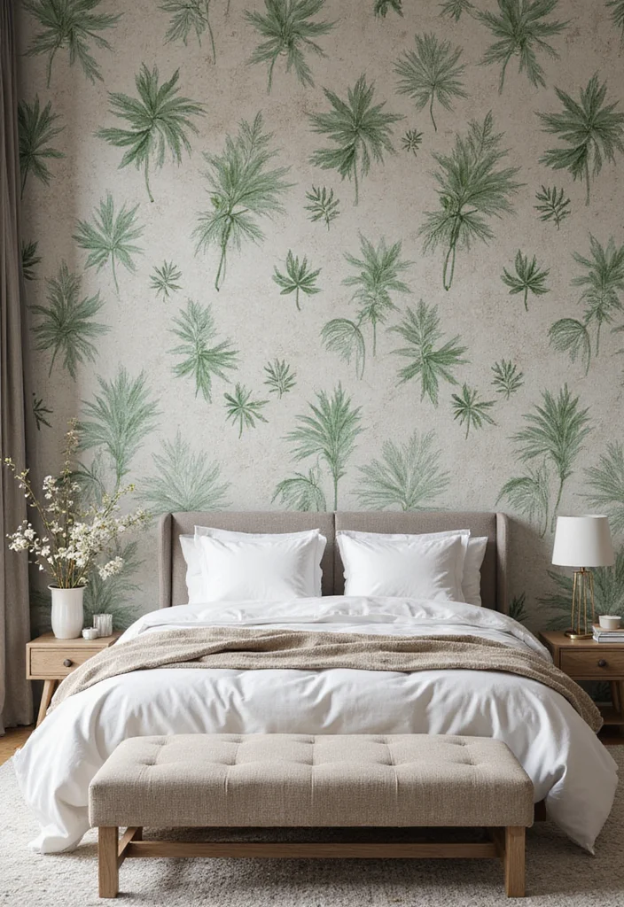 12 Wall Ideas Bedroom for Texture Color and Stylish Updates - 4. Textured Wallpaper