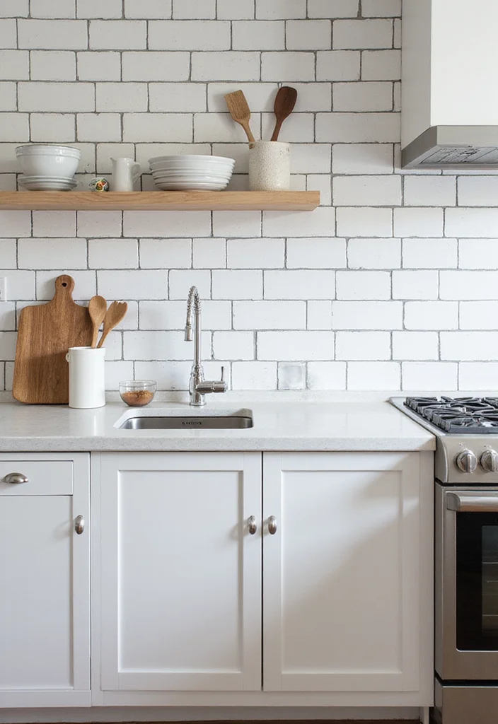 12 White Kitchen Backsplash Ideas for Bright Clean Timeless Appeal - 5. White Subway Tile with Dark Grout