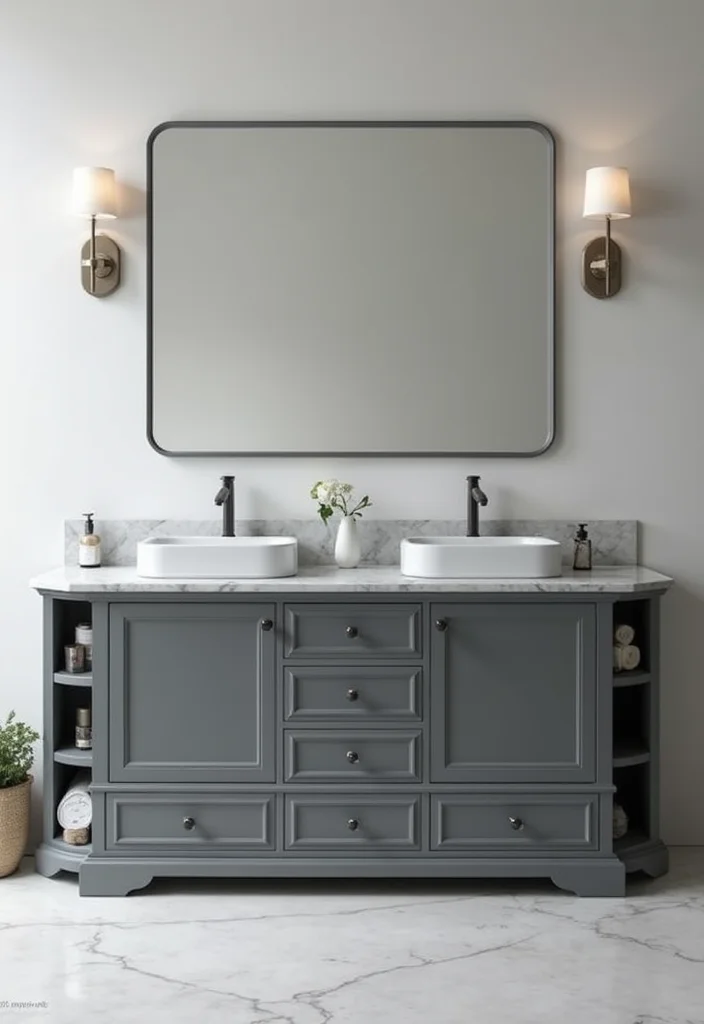 14 Bathroom Ideas Grey for Soft Calm Modern Neutrals - 3. Grey Vanity Cabinets