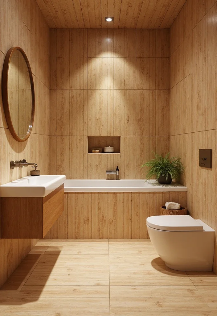 14 Bathroom Tile Ideas for Fresh Stylish Durable Surfaces - 2. Bamboo Tiles