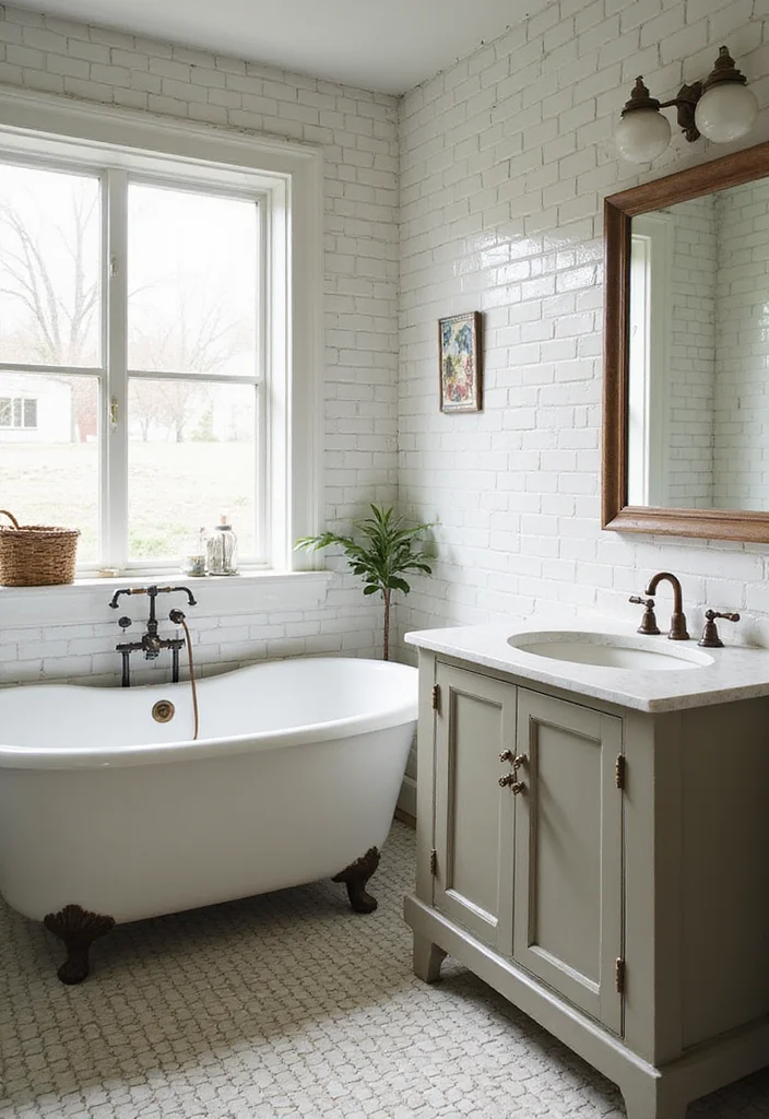 14 Bathroom Tile Ideas for Fresh Stylish Durable Surfaces - 8. Vintage-style Subway Tiles