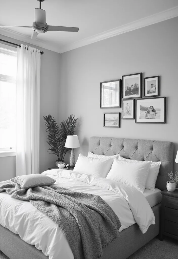 14 Black and White Bedroom Ideas for Crisp Modern Contrast 12. Personalized Black and White Accents