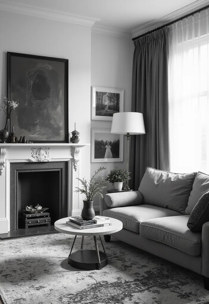 14 Black and White Living Room Ideas for Sharp Bold Contrast - 12. High-Contrast Accessories