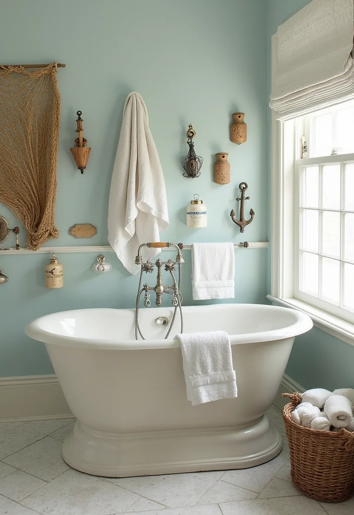14 Coastal Bathroom Ideas for Breezy Light Calm Style 2. Nautical Bathroom Accessories