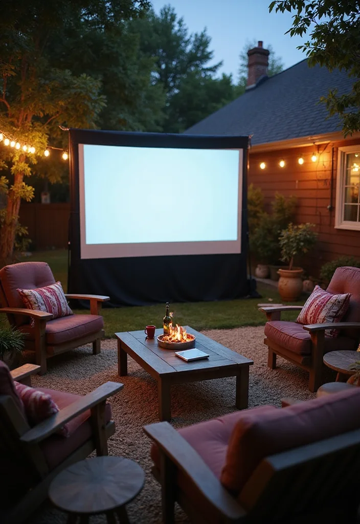 14 Cozy Backyard Ideas for Warm Inviting Everyday Retreats 133 14 Cozy Backyard Ideas for Warm Inviting Everyday Retreats 13. Outdoor Movie Area