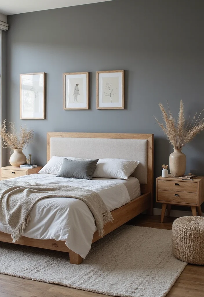 14 Grey Bedroom Ideas for Soft Cozy Modern Neutral Atmosphere - 5. Natural Elements