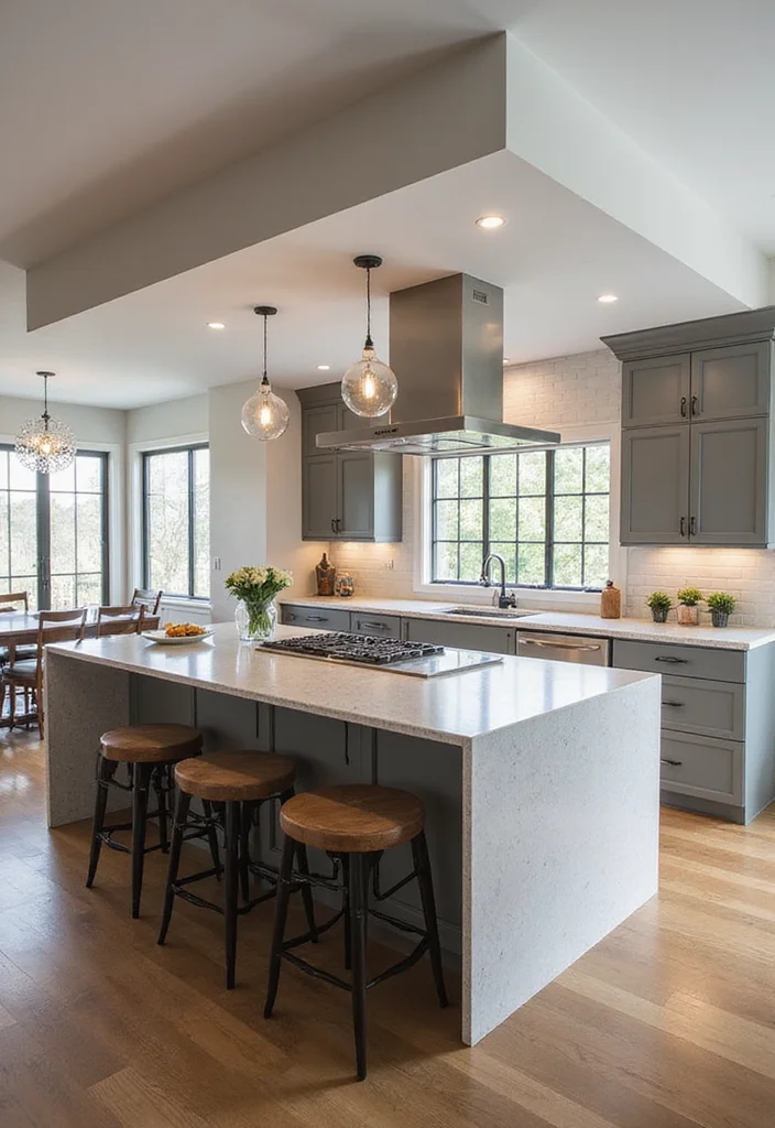 14 Kitchen Island Ideas With Seating for Social Functional Layouts - 4. Multi-Level Island with Varied Seating Heights