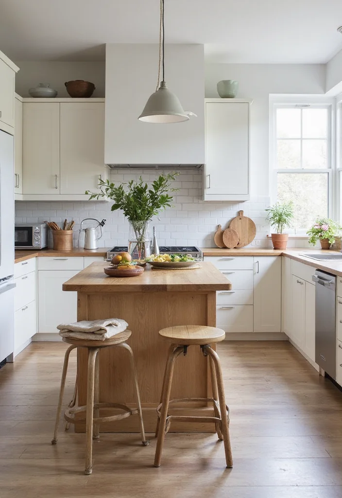 14 Kitchen Island Ideas With Seating for Social Functional Layouts - 5. Compact Island with Folding Seating