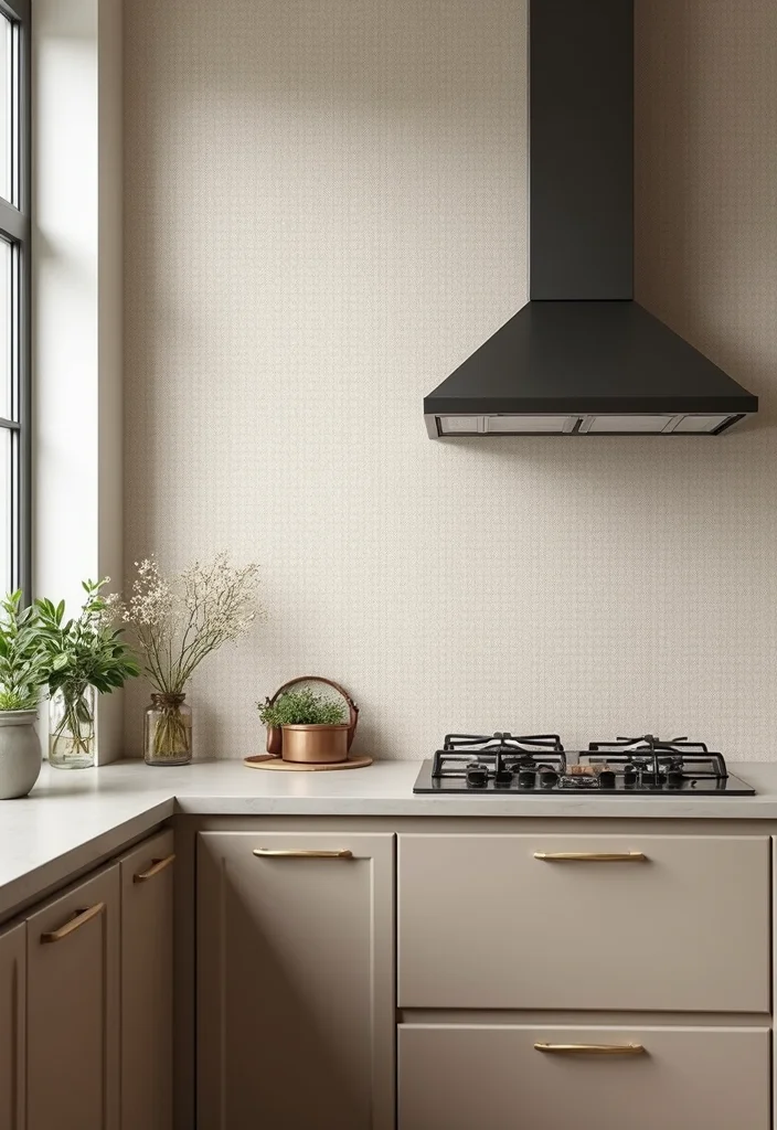 14 Kitchen Wall Design Ideas for Modern Functional Layouts - 3. Textured Wallpaper for Depth
