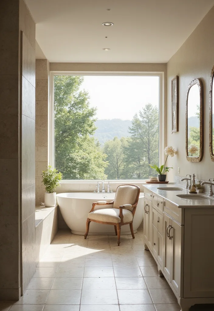 14 Large Bathroom Ideas for Open Airy Comfortable Style 12. Cozy Seating Areas