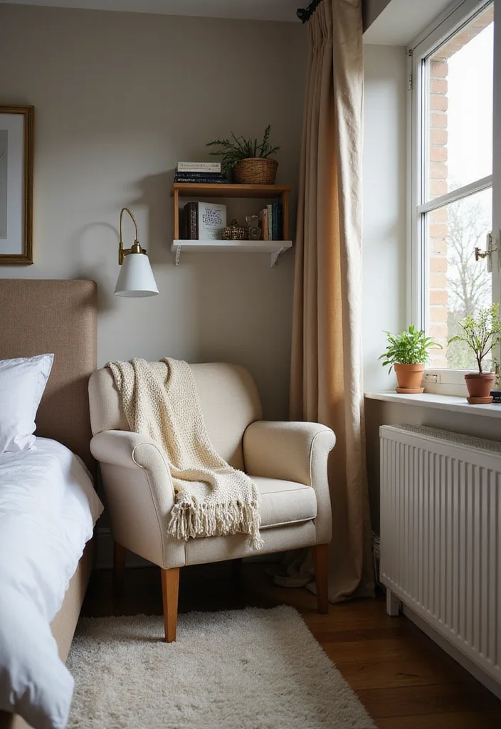 14 Neutral Bedroom Ideas for Warm Clean Timeless Comfort - 13. Cozy Reading Nook