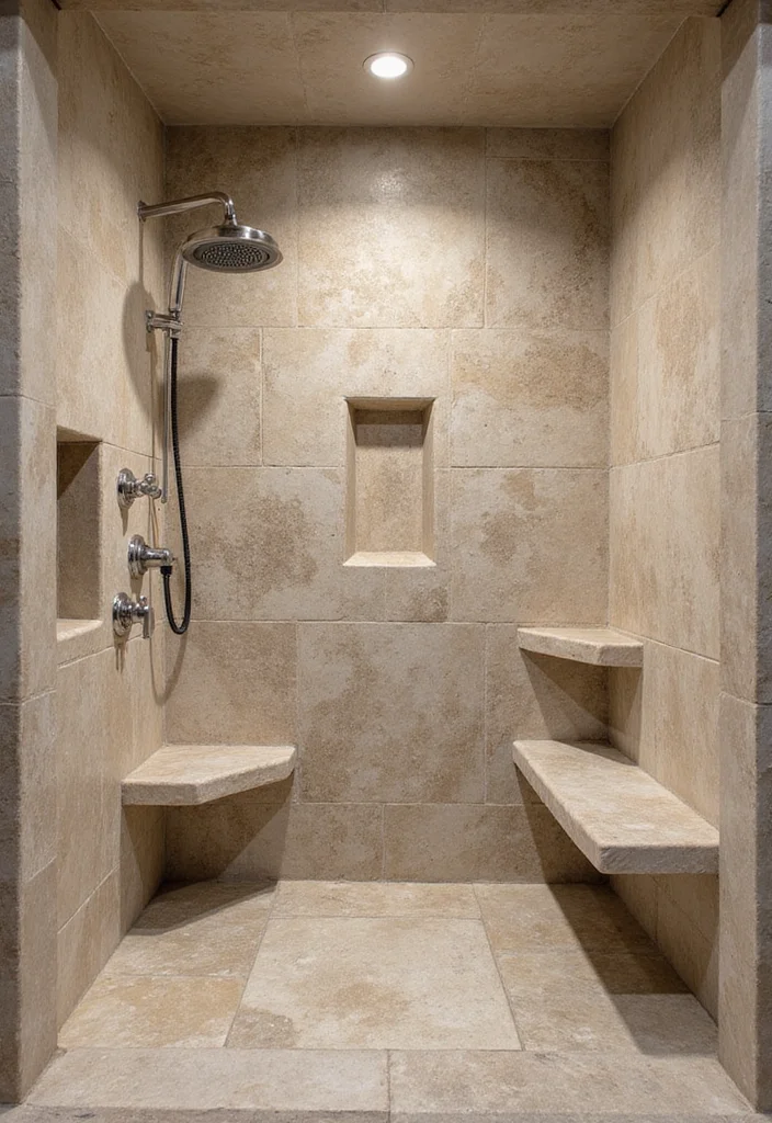 14 Spa Bathroom Ideas for Relaxing Warm Peaceful Retreats - 5. Spa-Like Shower Experience