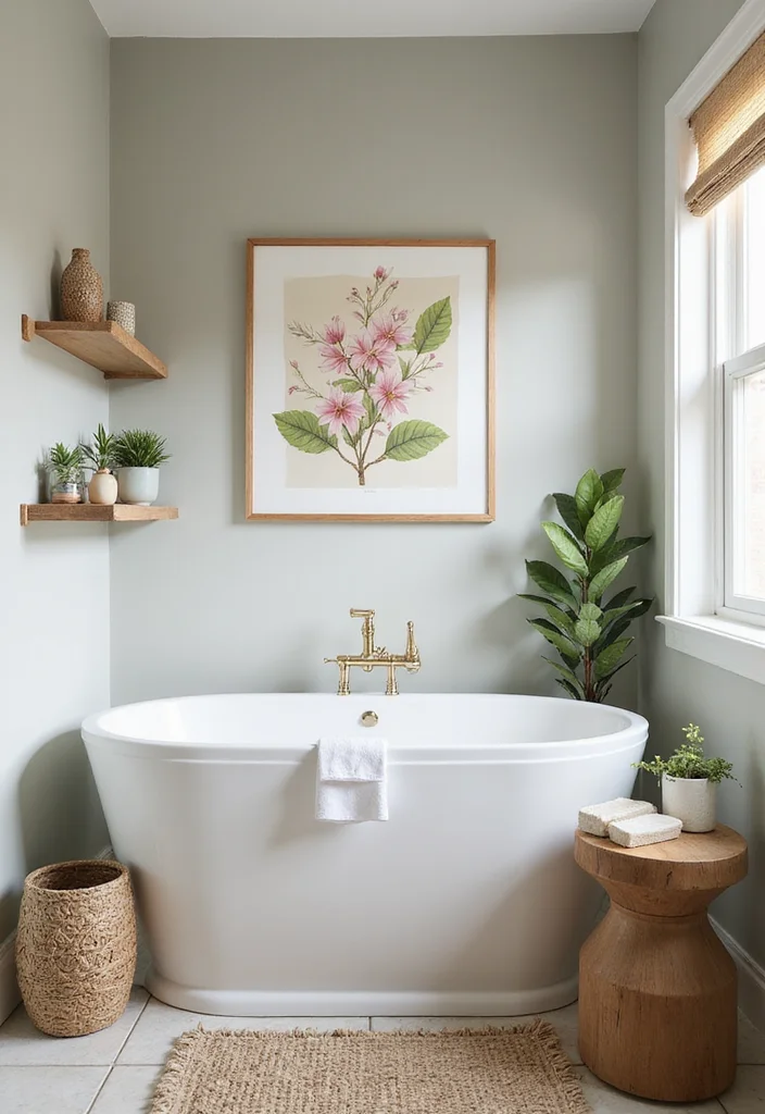 14 Spa Bathroom Ideas for Relaxing Warm Peaceful Retreats - 9. Mindful Decor