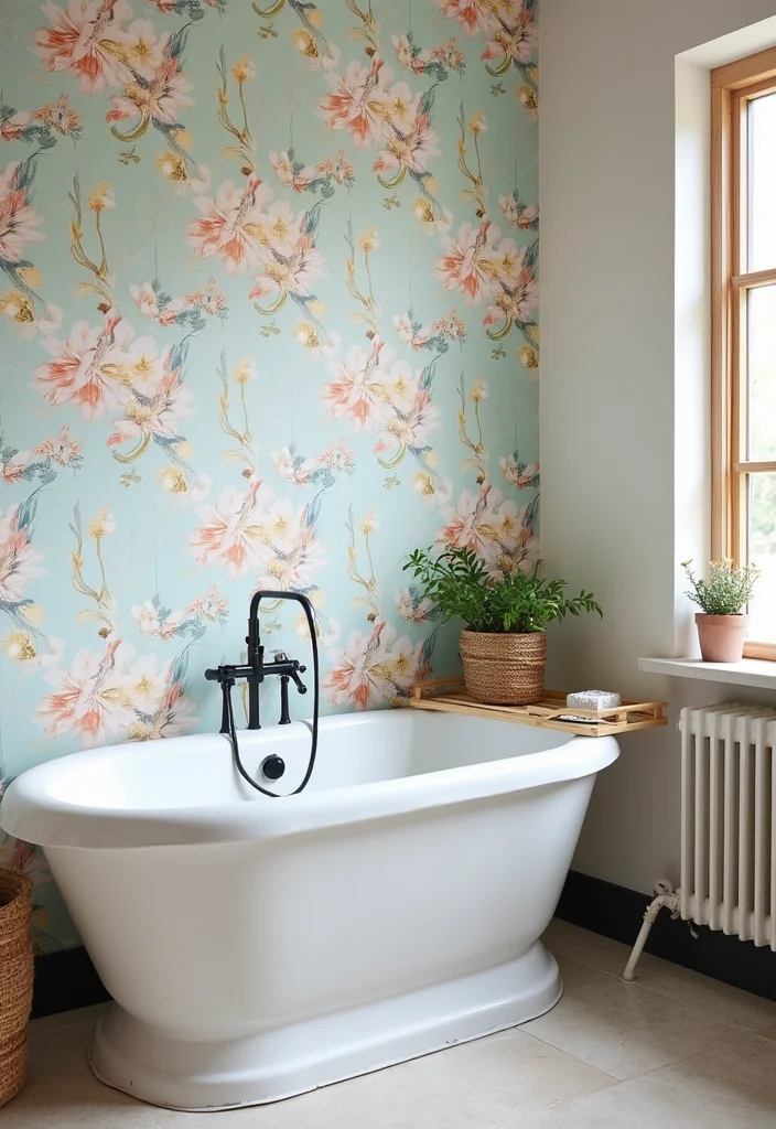14 Wallpaper Bathroom Ideas for Pattern Personality and Charm - 14. DIY Delight: Create Your Own Wallpaper Designs