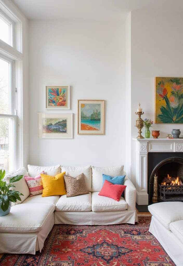 14 White Living Room Ideas for Bright Clean Airy Style - 1. Bright Accents with White