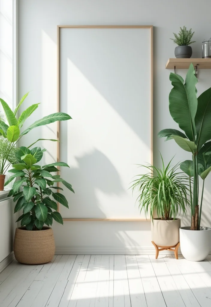 14 White Living Room Ideas for Bright Clean Airy Style - 4. Indoor Plants for Fresh Air