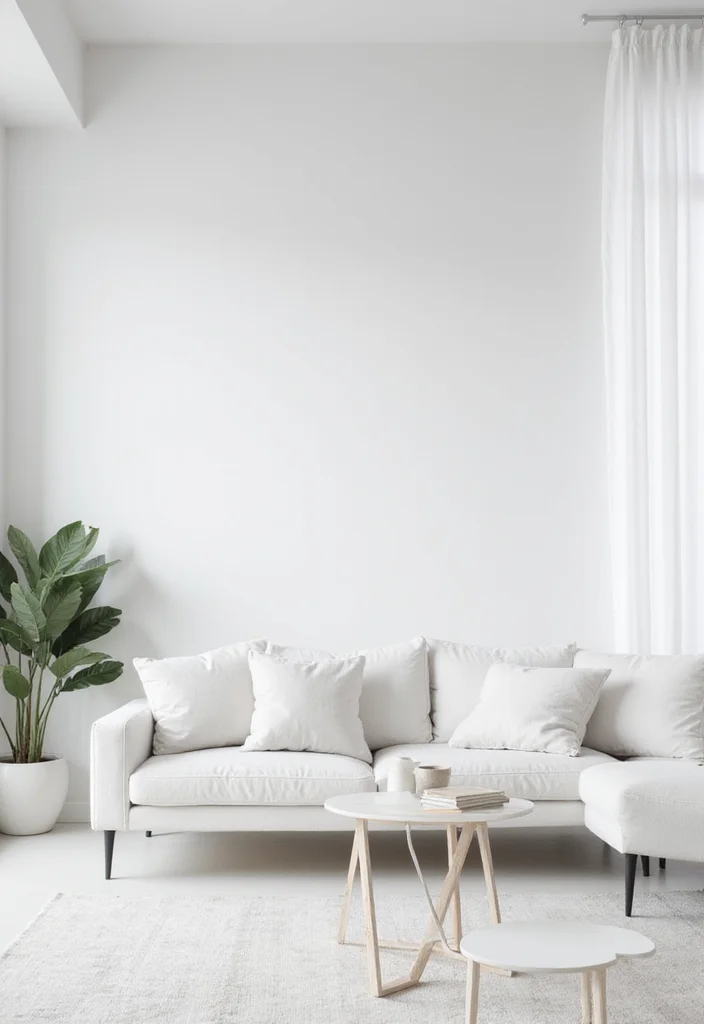 14 White Living Room Ideas for Bright Clean Airy Style - 7. Minimalist Furniture