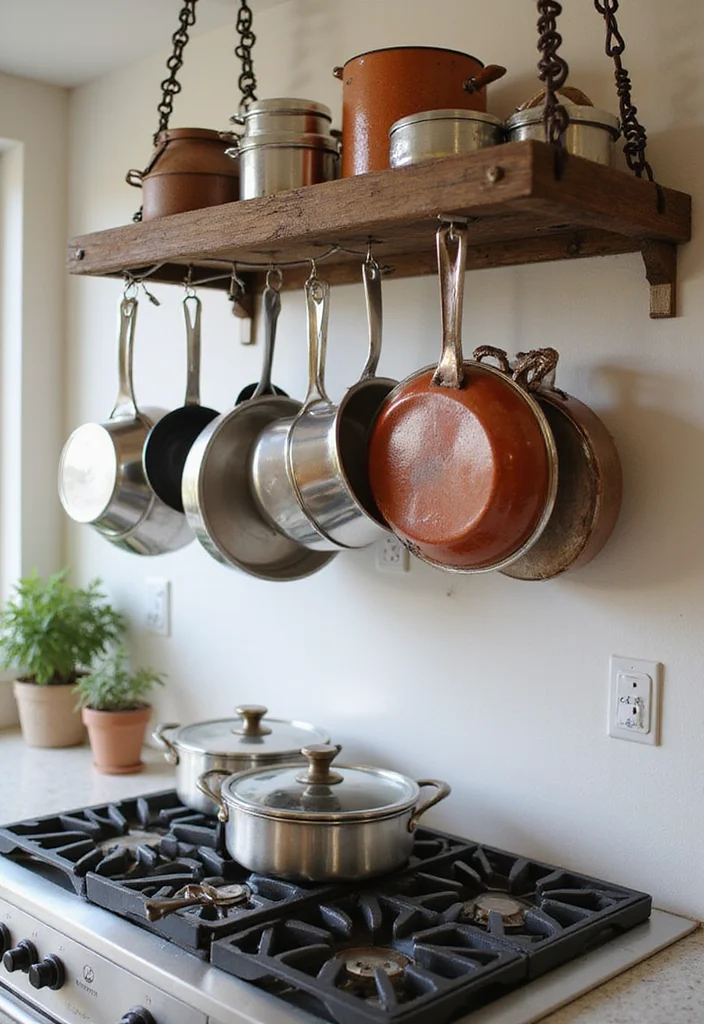 15 Kitchen Storage Ideas for Smarter Space and Better Organization - 5. Hanging Pot Racks