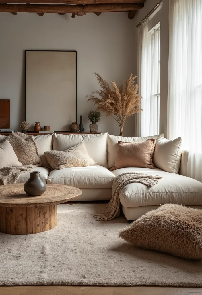 16 Open Concept Living Room Ideas for Spacious Functional Flow - 6. Cozy Textures for Warmth