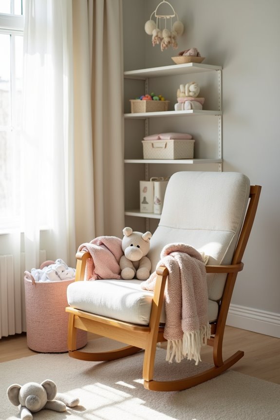 comfortable rocking nursing chair setup