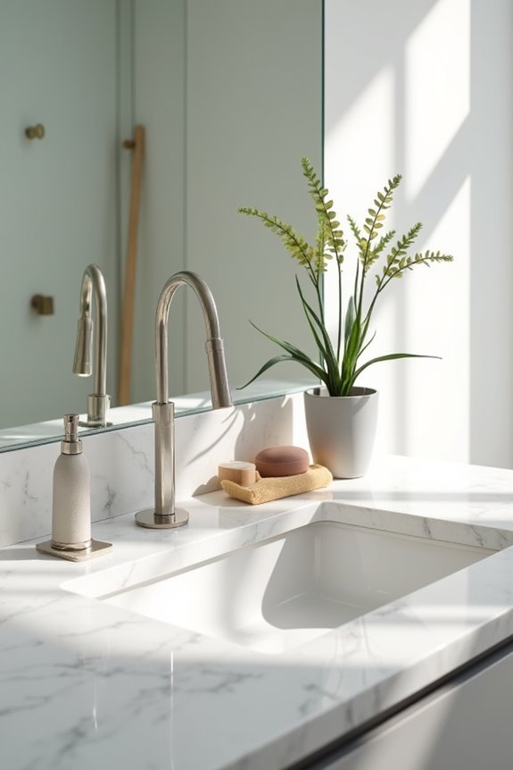 declutter cohesive color palette serene bathroom
