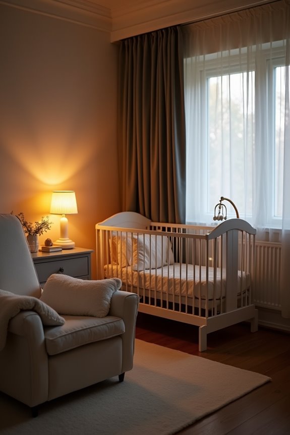 dimmable warm nightlight with blackout curtains