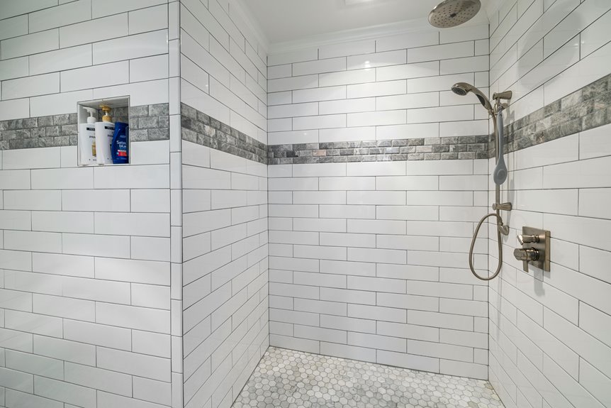indicator for bathroom caulk application in decorator work