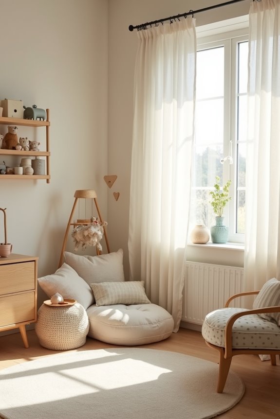 minimalist nursery with subtle motifs variability