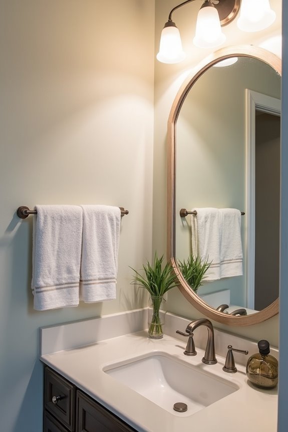 mount towel hooks for accessible placement