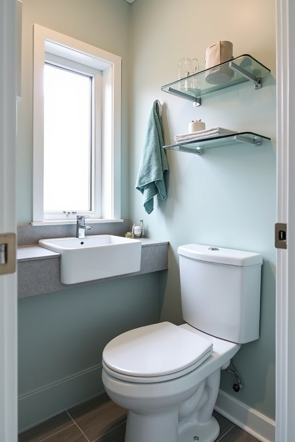 vertical storage door hooks accessible toilet paper