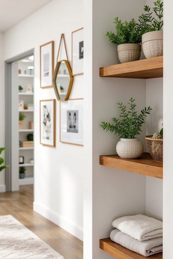 wall art mirrors and shelves highlights
