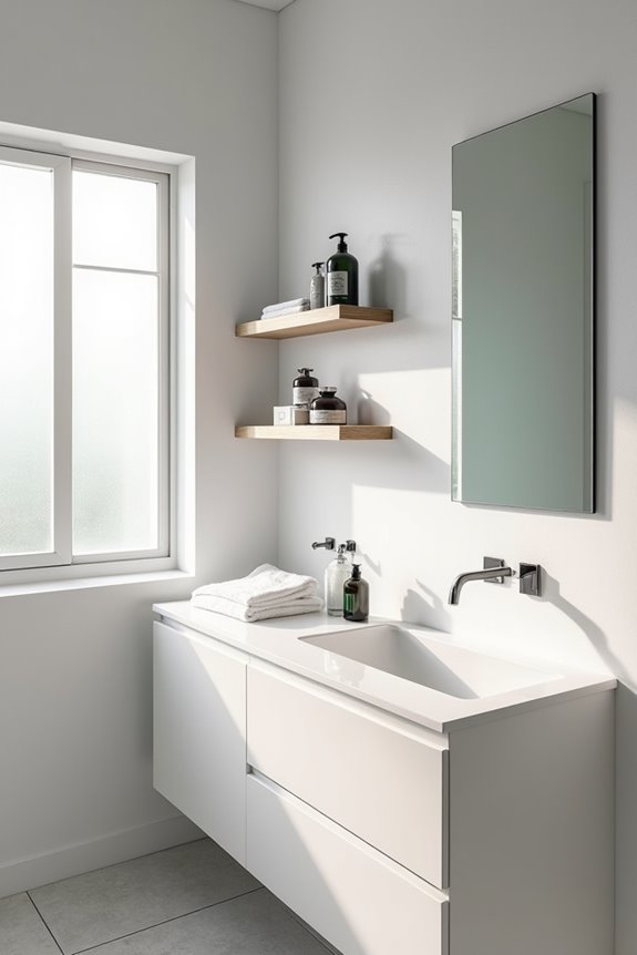 wall mounted shelves clear paths